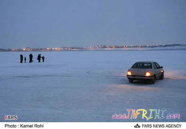يخ زدگي درياچه شورابيل در اردبيل به روايت تصوير