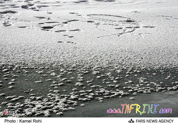 يخ زدگي درياچه شورابيل در اردبيل به روايت تصوير