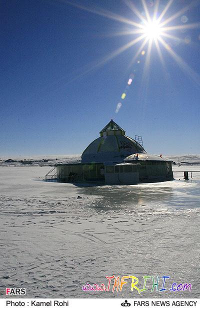 يخ زدگي درياچه شورابيل در اردبيل به روايت تصوير